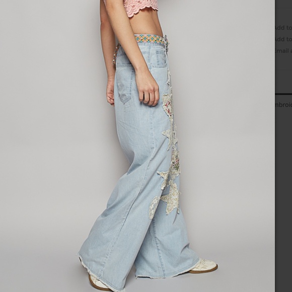 POL Light Blue Flare Jeans with Patchwork - Picture 7 of 7